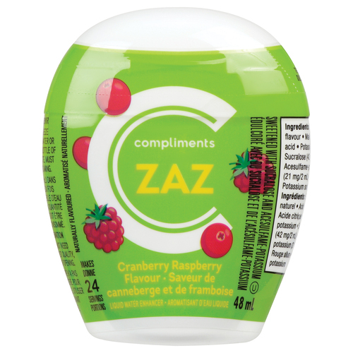 ZAZ Liquid Water Enhancer Cranberry Raspberry 48 ml Compliments.ca