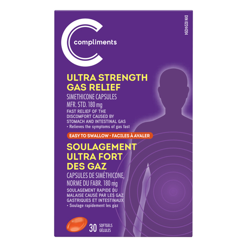 Gas Relief Softgels Extra Strength 30 EA Compliments.ca