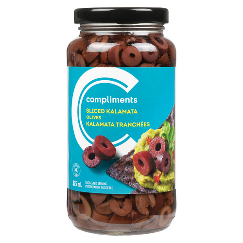 Kalamata Olives Sliced 375 ml Compliments.ca