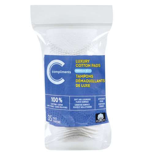 Luxury Cotton Pads 35 Pack Compliments.ca