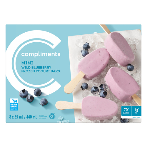 Mini Frozen Yogurt Bars Wild Blueberry 440 ml | Compliments.ca