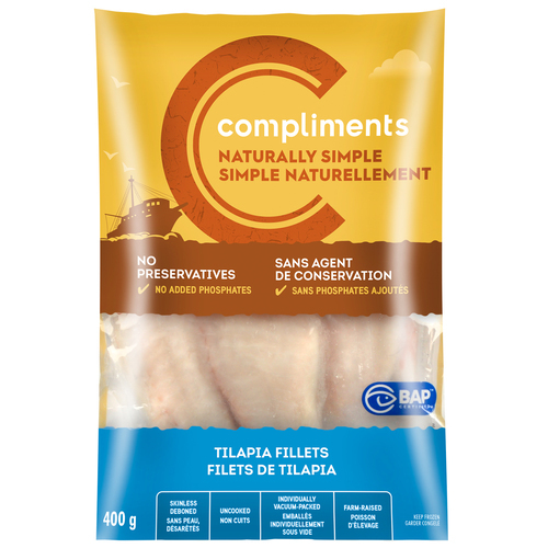 Naturally Simple Tilapia Fillets 400 g Compliments.ca