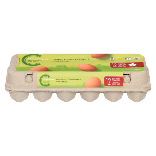 Organic Brown Eggs Large 12 EA Compliments.ca