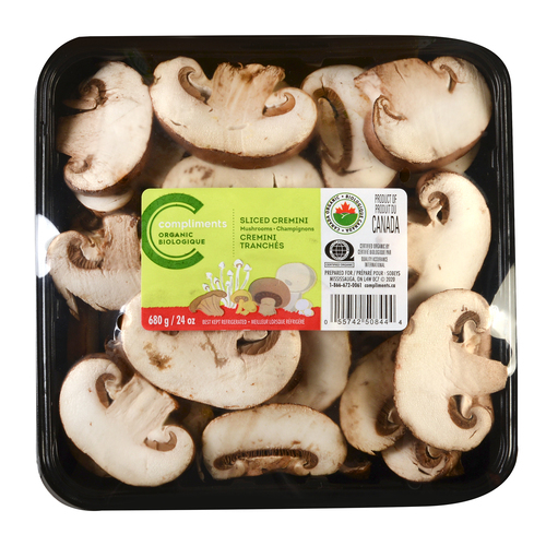 Organic Cremini Sliced Washed Mushrooms 680 g Compliments.ca