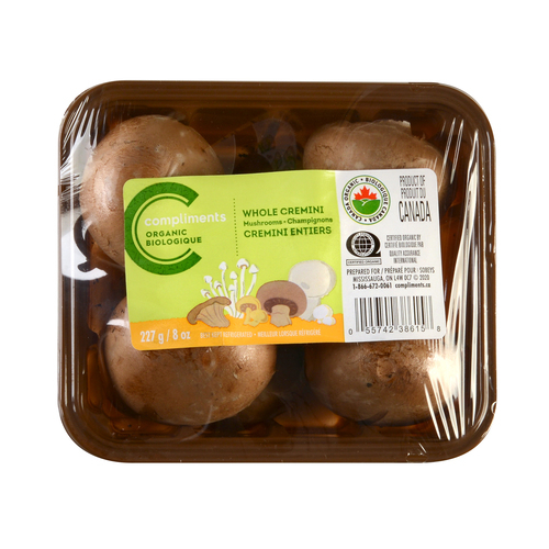 Organic Mushrooms Whole Cremini 227 g Compliments.ca