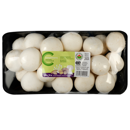 Organic White Mushrooms Whole 680 g | Compliments.ca