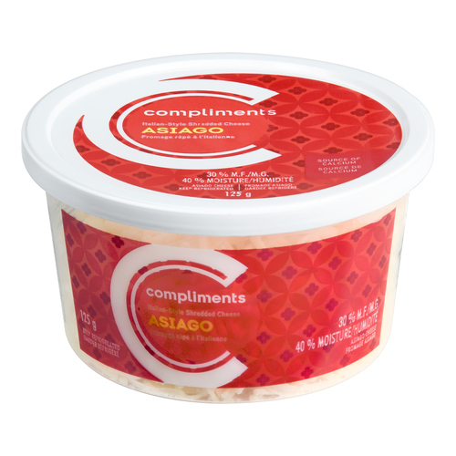 Shredded Cheese Asiago 125 g Compliments.ca