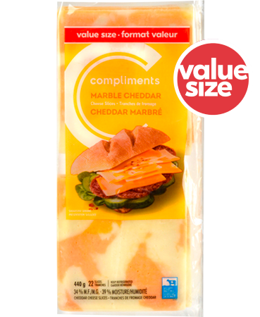 Sliced Cheese Marble Cheddar 440g