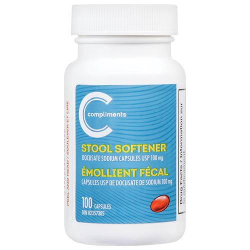 Stool Softener 100 Capsules Compliments.ca