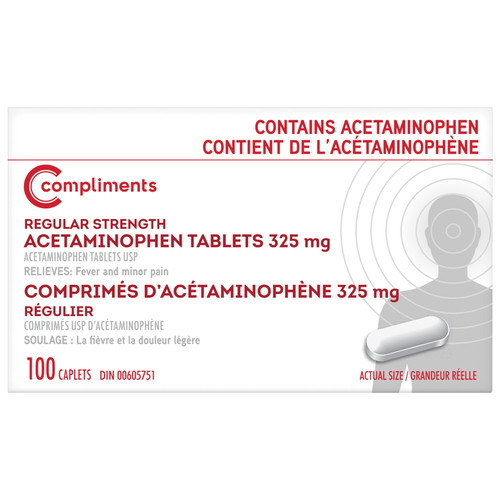 Acetaminophen 325 mg 100 EA Compliments.ca