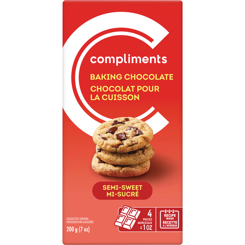 Baking Chocolate SemiSweet 200 g Compliments.ca