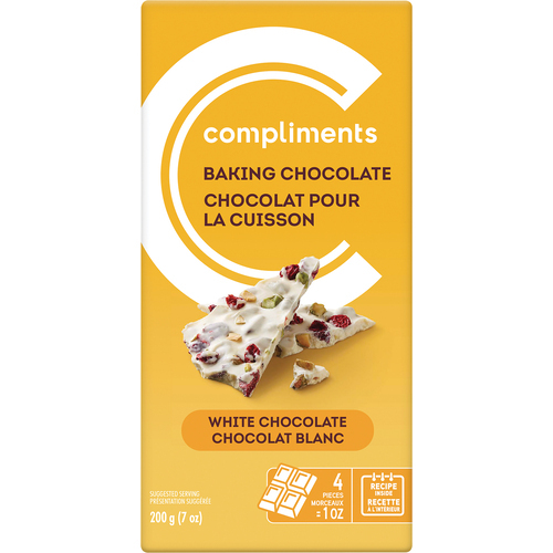 Baking Chocolate White 200 g Compliments.ca