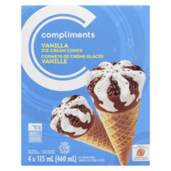 En savoir plus sur Cornets de crême glacée vanille 4 x 115 ml
