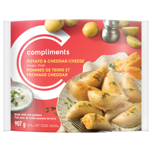 Frozen Perogies Potato & Cheddar 907 g | Compliments.ca