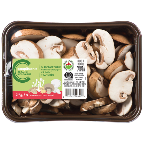 Organic Mushrooms Cremini Sliced & Washed 227 g Compliments.ca
