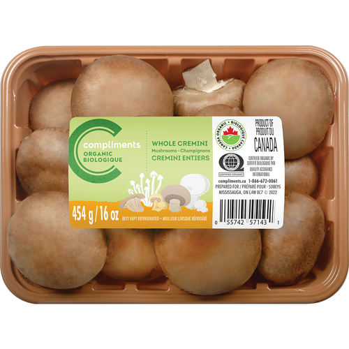 Organic Mushrooms Whole Cremini 454 g Compliments.ca