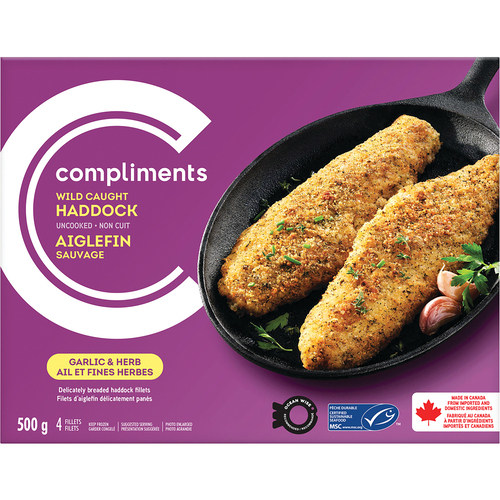 Compliments Garlic & Herb Breaded Haddock