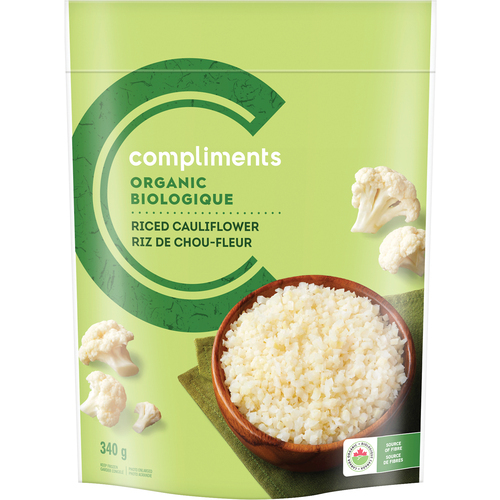 Packaged Cauliflower Rice Organic Frozen Riced Cauliflower 340 g | Compliments.ca
