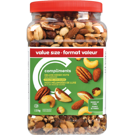 Compliments Deluxe Mixed nuts Cashwes Unsalted