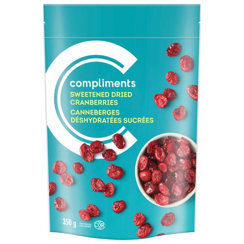 Cranberries Dried And Sweetened 350 g Compliments.ca