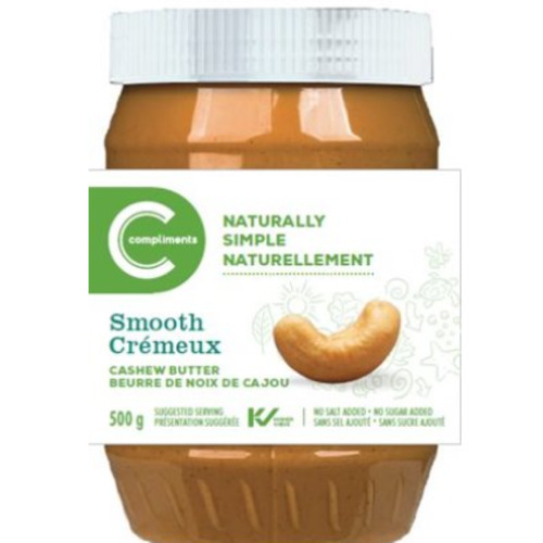 Green Smooth Cashew Butter 500 g Compliments.ca