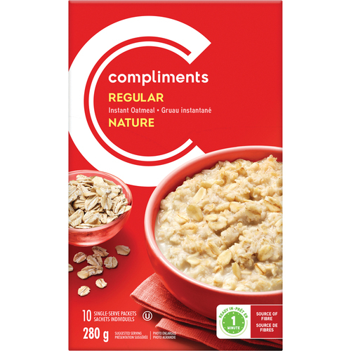 Instant Oatmeal Regular 280 g Compliments.ca