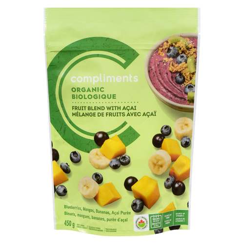 Organic Frozen Fruit Blend With Acai 450 g Compliments.ca