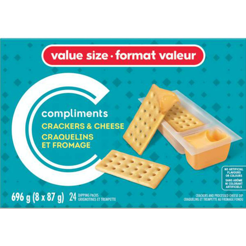 Snack Crackers & Cheese Dip Value Size 696 g Compliments.ca