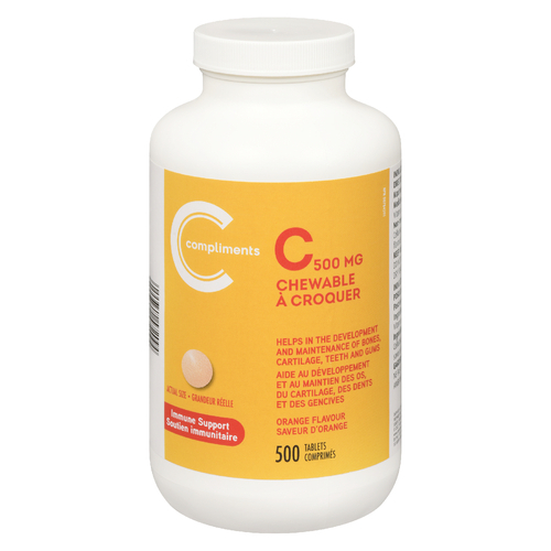 Vitamin C 500mg Chewable 500 EA Compliments.ca