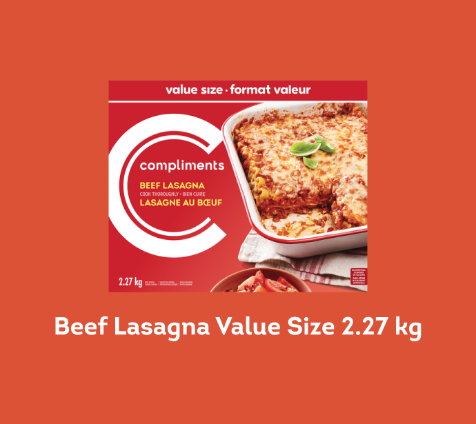 Beef Lasagna Value Size 2.27kg