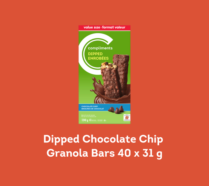 Dipped Chocolate Chip Granola Bars 40 x 31g
