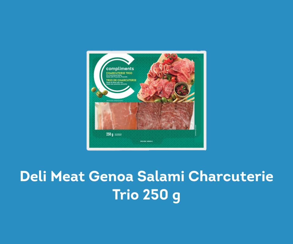Package of Compliments Deli Meat Genoa Salami Charcuterie Trio