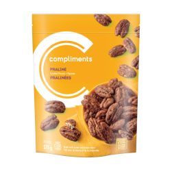 Yellow package of Praline Candied Pecans