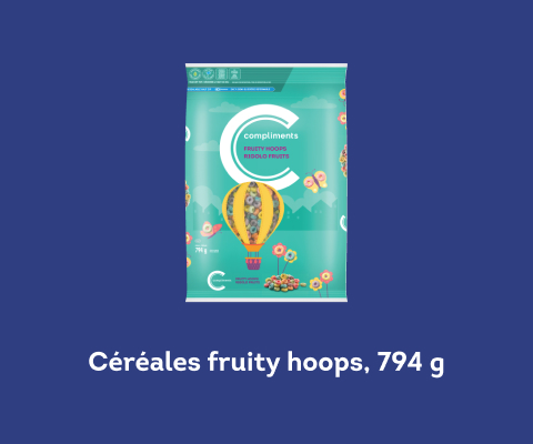 Céréales fruity hoops, 794g