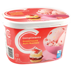 Crème glacée shortcake aux fraises légère, 1.5l