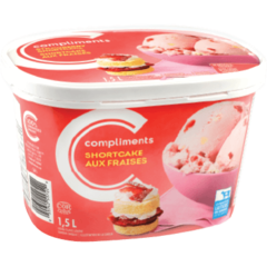 Crème glacée shortcake aux fraises légère, 1.5l