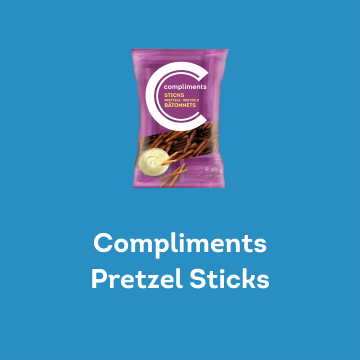Purple bag of Compliments preztel sticks