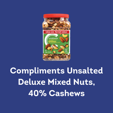 Value size container for Deluxe Mixed Nuts