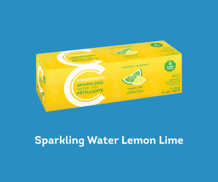 12 pack of Sparkling lemon lime water