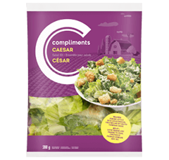 Purple package of Compliments Caesar Salad Kit