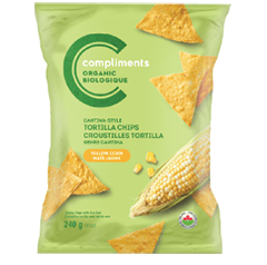 Green Package of Compliments Organic Cantina-Style Tortilla Chips