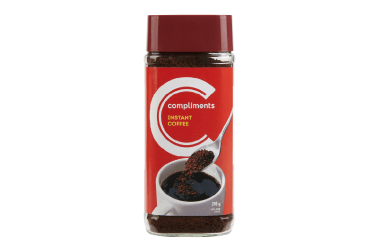 Jar of instant Compliments coffee
