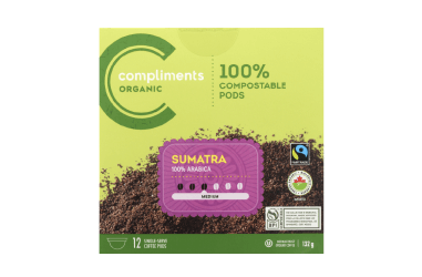 Package of Sumatra blend coffee pods