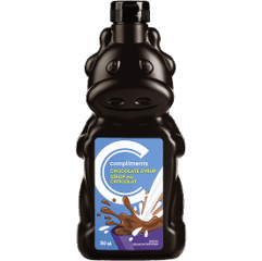 Compliments Chocolate Syrup in a brown bottle