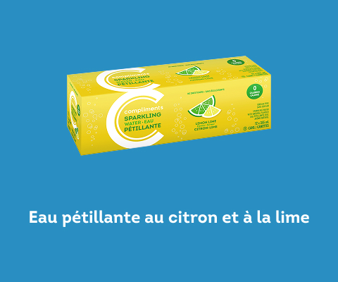 12 paquets d'eau pétillante citron-lime