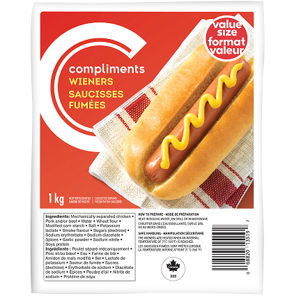 Paquet de saucisses fumées Compliments format économique
