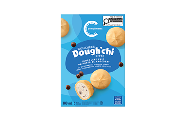 Chocolate Chip Cookie Dough Ice Cream Bites in blue box