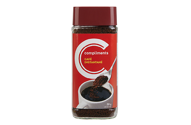 Emballage rouge de café instantané