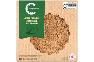 Compliments 8-inch Apple Crumble in brown package