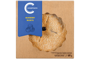 Tarte aux bleuets de 8 po Compliments dans un emballage brun